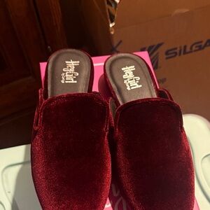 Corkys Deep Red Velvet Women's Loafers
